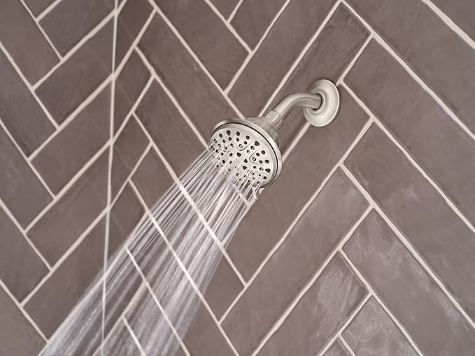 Moen Attune 8-Function Wall Mount Fixed Showerhead, Spot Resist Brushed Nickel, 218W0SRN
