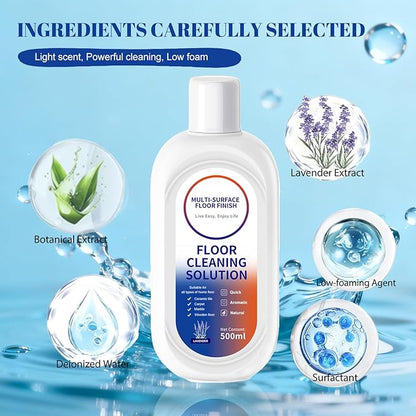 Floor Cleaning Solution for Tineco/Roborock Wet Dry Vacuum Mops and All Mopping Robot Vacuums, Residue & Streak Free,Multi-Surface Cleaner Liquid Refill (4 Bottle Pack),Lavender Scent