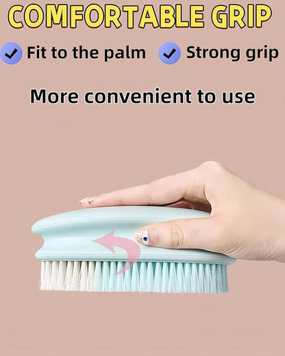 2 Pack Soft Bristle Cleaning Scrub Brush Laundry Brush Scrubber Brush for Clothes, Carpet and Fabric Stain Removal, Scrubbing Brush with Ergonomic Handle (White)