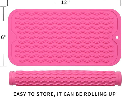 MicoYang Silicone Dish Drying Mat for Multiple Usage,Easy clean,Eco-friendly,Heat-resistant Silicone Mat for Kitchen Counter or Sink,Refrigerator or Drawer Liner Rose S 12 inches x 6 inches