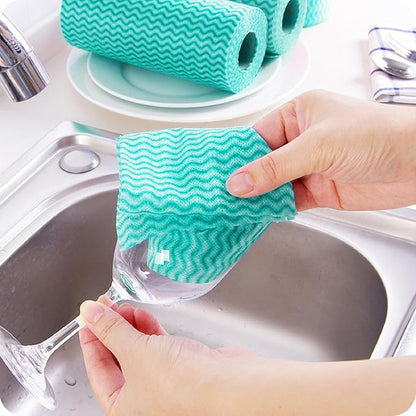 Disposable Kitchen Cleaning Towel Disposable Dish Cloths, Reusable Wipes Heavy Duty Cleaning Rags 50 Count/Pack