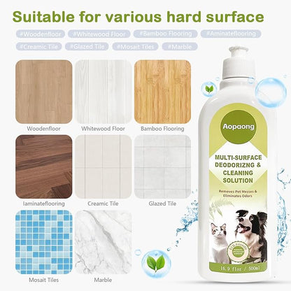 Multi-Surface Floor Cleaning Solution Household Floor Cleaner Care for All Robot Vacuums with Mopping and Cordless Wet/Dry Vacuums (16.9Fl Oz/500ML)