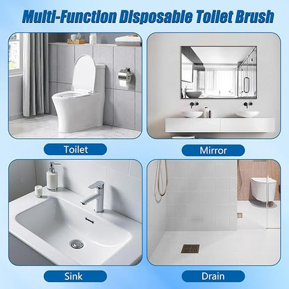 Disposable Toilet Brush and Holder Set, 2 Pack Toilet Wand Kit with 72 Refills, Wall Mounted Toilet Bowl Cleaner System Kit, Toilet Scrubber for Bathroom Cleaning Sink Bathtub