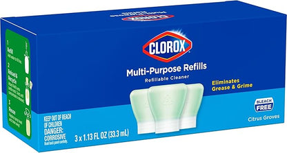 Clorox Multi-Purpose Spray Refill, Household Essentials, 3x1.125fo Concentrated Refills