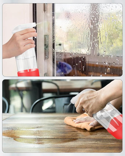 Rionisor Glass Spray Bottles with Silicone Sleeve Protection, Empty 16OZ Reusable Spray Bottles, Refillable Containers with Spray Nozzles for Cleaning Solutions, Plants and Essential Oils 1 Pack Red