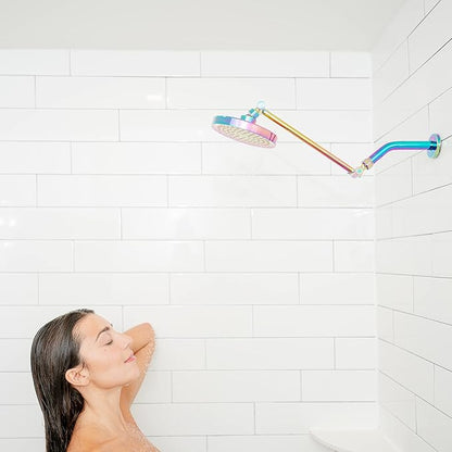 SparkPod Shower Head - High Pressure Rain - Premium Quality Luxury Design - Easy Clean Adjustable Replacement for Your Bathroom Shower Heads (Radiant Rainbow, 6 Inch Round)