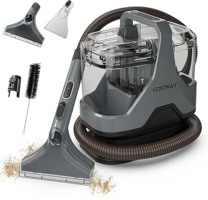 COSTWAY Upholstery Cleaner Machine, Portable Spot Cleaner with 15Kpa Powerful Suction, 600W Cleaning Machine with Versatile Attachments for Couch, Stairs, Carpet, Pet Messes