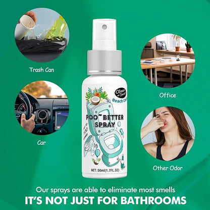 Clean-n-Fresh Toilet Spray, Variety Pack of 3 - Citrus, Peach, Beach Coco, Bathroom Odor Deodorizer, Air Freshener Bathroom Spray, Total 5.1 Fl Oz, 3 Scents