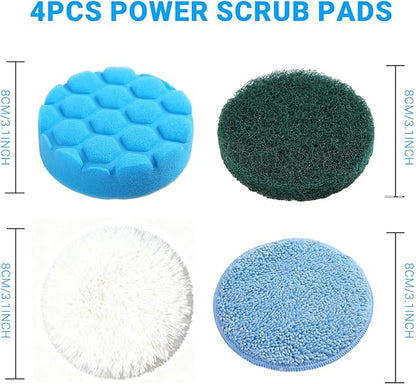 Replacement Brush Heads, 4-Pack Multi-Surface Spin Scrubber Heads for Cordless Electric Power Scrubber, Cleaning Pads for Bathroom, Kitchen, Tile, Bathtub, Car Detailing & Floor