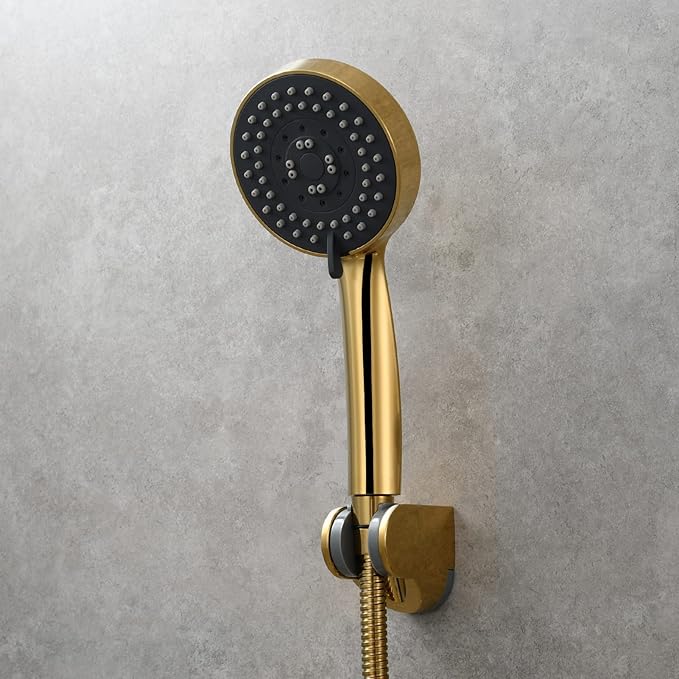 Tecmolog ABS Shower Head Holder Adjustable Wall Mount Bracket for Hand Shower Titanium Gold, ST01J