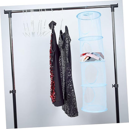 1Pc Hanging Laundry Basket Breathable Compartment Organizer for Clothes Sundries Convenient Storage