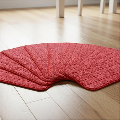 Microfiber Replacement Mop Pad, 18 x 6 Wet & Dry Home & Commercial Cleaning Refills, Reusable Floor Mop Pads, 6 Pack (Red)…