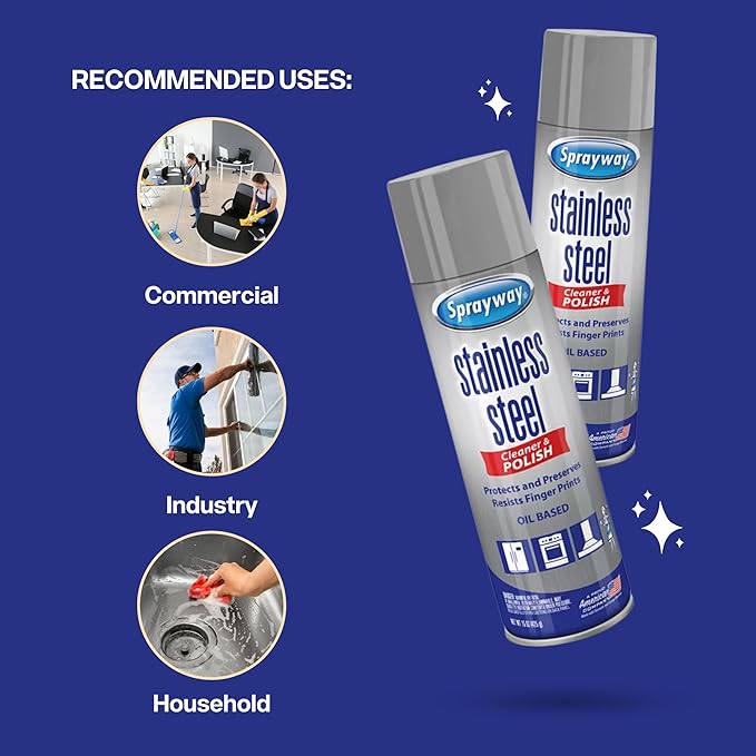 Stainless Steel Cleaner Bundle. Includes Two-15 Oz Stainless Steel Cleaner and Polish with Microfiber Cloth