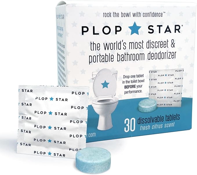 Toilet Tablets Odor Eliminator, Discreet Toilet Deodorizer Drop Ins, Portable Toilet Drops for Bathroom Odor Control, Individually Wrapped Travel Tablets, 30 Pack | As Seen on Shark Tank