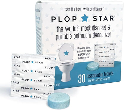 Toilet Tablets Odor Eliminator, Discreet Toilet Deodorizer Drop Ins, Portable Toilet Drops for Bathroom Odor Control, Individually Wrapped Travel Tablets, 30 Pack | As Seen on Shark Tank
