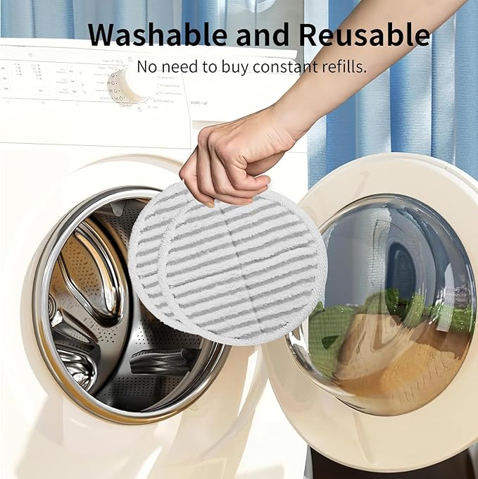 8 Pack Spin-Wave Mop Replacement Pads Compatible with Bissell Spin-Wave 2039,2039A,2124,2307,23157,20391,20399 Series Steam Mop Pads for Bissell Spin-Wave Hard Floor Cleaner