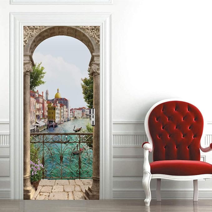 3D Door Stickers Murals - Landscape Wallpaper Self-Adhesive Removable PVC Waterproof 37.4" x 78.7"