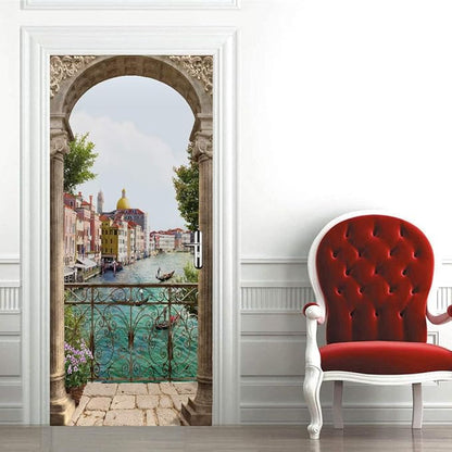 3D Door Stickers Murals - Landscape Wallpaper Self-Adhesive Removable PVC Waterproof 37.4" x 78.7"