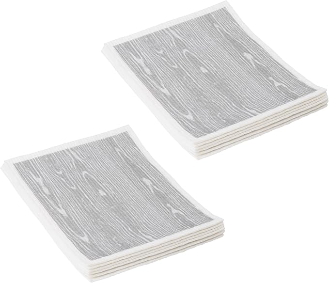 Martha Stewart Swedish Kitchen Absorbent Sponge Dish Cloths, Faux Bois, 12 Count