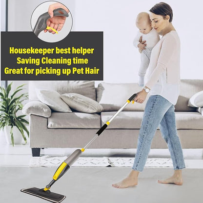 Mops for Floor Cleaning, Spray Mop with 400ml Refillable Bottle and 2 Replacement Pads Dry Wet Floor Household or Commercial Hardwood Laminate Tile Ceramic