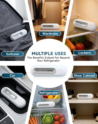 Fridge Deodorizer Odor Eliminator – Powerful Odor Eliminator & Freshness Preserver For Refrigerator, Compact & Rechargeable, No Filters Needed, Extends Food Freshness & Reduces Waste (2)