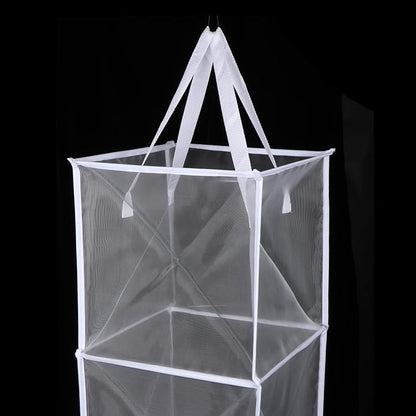 Mesh Laundry Hamper, Collapsible Laundry Basket Storage Organizer, Storage Basket Collapsible Clothes Hamper for Dorm College, White 33cmx33cmx66cm