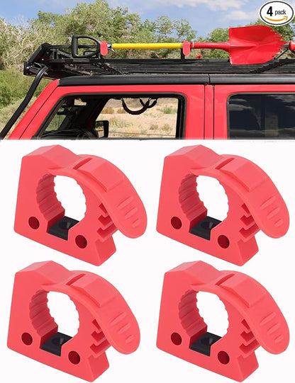 Shovel Holder, Axe Mount for Truck Roof Rack Clamp Rubber Shovel Holder Wall Mounts Offroad Shovel Mount Fits 1-1/7'' to 1-3/7'' Diameter Tool for UTV RV Pickup Truck Boat Utility Trailer 4X4 Parts