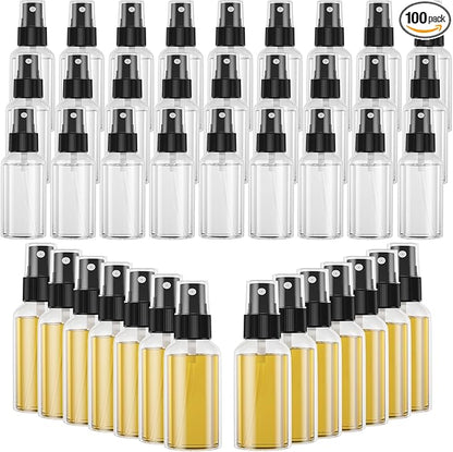 EPHECH 100PCS Small Spray Bottle, 1oz/30ml Travel Spray Bottle Clear Fine Mist Spray Bottles Plastic Empty Refillable Spray Bottles for Skin Care, Hair Care, Plant Care & Home Cleaning