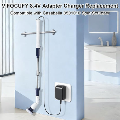 8.4V Adapter Charger Replacement Compatible with Casabella 8501010 Spin Scrubber 7.4V 2000mAh DC8.4V Battery Charger Power Supply Cord Cable with UL Listed