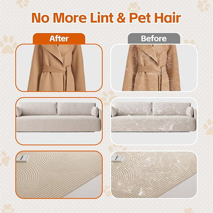 Pet Hair Removal Glove, Reusable Pet Hair Remover Tool with Larger Cleaning Space, Electrostatic Pet Hair Gloves for Couch, Carpet, Clothing, Car Seat