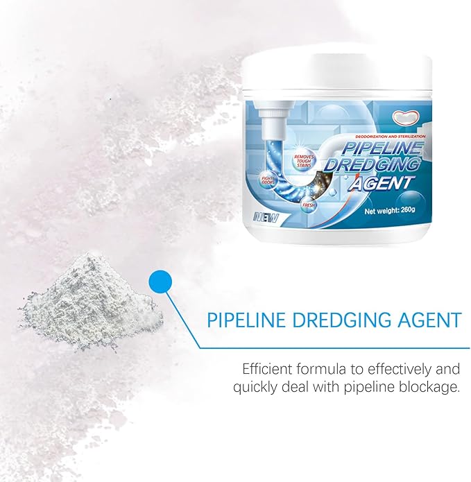 Powerful Pipe Dredging Agent For Kitchen And Toilet Pipelines, Pipeline Dredging Agent, Rapid-Foaming Drain Cleaner for Sink Bathtub Clogs - Heavy-Duty Pipe Maintainer Fast-Acting (1 Pcs)