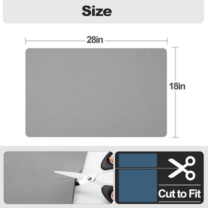Ecotrim - Dish Drying Mat for Kitchen Counter | Coffee Bar Mat for Countertops | Heat Resistant Drainer Mat with Non-slip Rubber Backed | Hide Stain Kitchen Absorbent Draining Mat | Grey 18"x28"