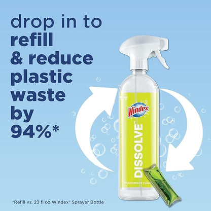 Windex Dissolve Concentrated Pods, Multisurface Cleaner, 2 Concentrated Dissolvable Refill Pods