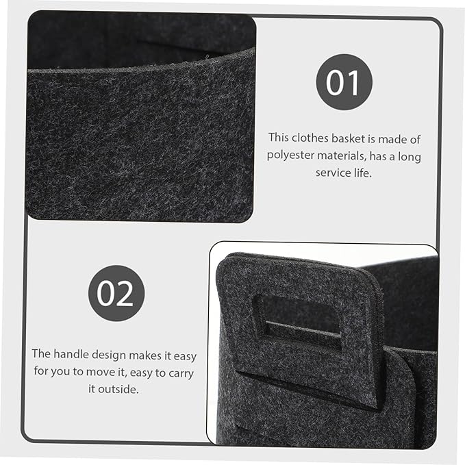Healifty Collapsible Laundry Basket Foldable Hamper with Capacity for Clothes and Blankets Portable Storage Organizer with Smooth Surface Space Saving Design for Home and Travel Dark Gray