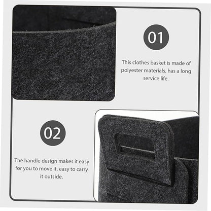 Healifty Collapsible Laundry Basket Foldable Hamper with Capacity for Clothes and Blankets Portable Storage Organizer with Smooth Surface Space Saving Design for Home and Travel Dark Gray