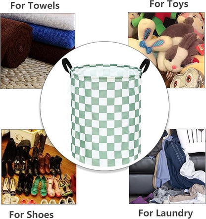 Sage Laundry Basket Kids Hamper Gifts Storage Basket Toys Box Large Canvas Collapsible Organizer Bins for Home/Dorm/Kitchen/Pet/Office/Closet/Shelf/Gift Baskets