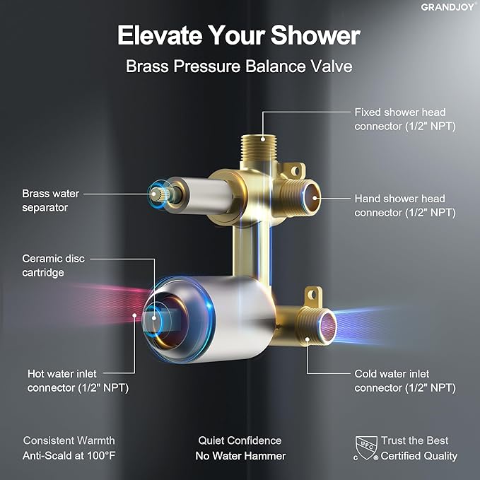 2-Spray Pattern 6 in.Square Shower head with Single Handle Shower Handheld Faucet 2.5 GPM in Brushed Nickel