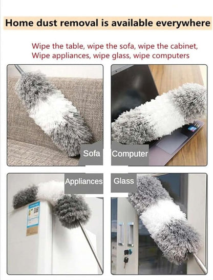 Extendable Microfiber Duster with Telescopic Handle, Gray