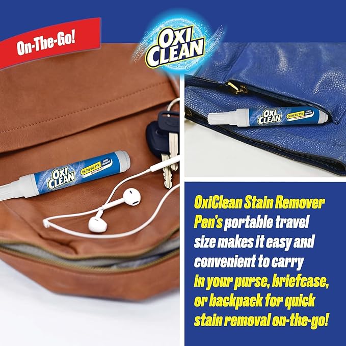 OxiClean On The Go Stain Remover Pen, 0.74 Fl Oz – Instant Travel Stain Cleaner for Clothes, Food, Wine, Coffee, Makeup, Portable & Easy Use