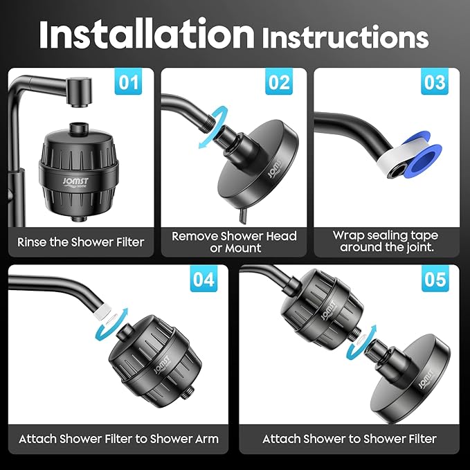 Filtered Shower Head COMBO – for Healthier Skin & Hair | 3 Mode High Pressure Shower Heads with 25-Stage Filtration | Removes 99.947% Chlorine & Heavy Metals | Shower Head ith Filters Set- Black