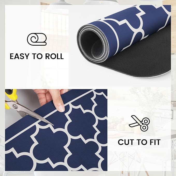 WISELIFE Dish Drying Mat Super Absorbent Drying Mat Large Dish Drying Mats for Kitchen Counter Easy Clean Dish Mat Kitchen Drying Mat18"x 36" Stylish Blue