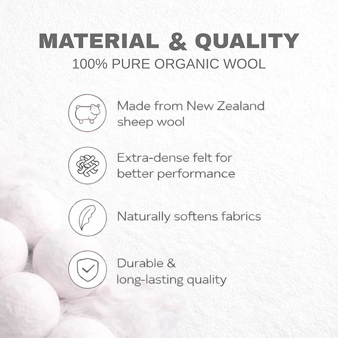 Wool Dryer Balls 6-Pack 100% Natural New Zealand Wool, Handmade in Nepal Reusable Laundry Balls, Faster Drying, Softer Clothes, Anti-Static, Dryer Sheets Alternative (Orange Dog)