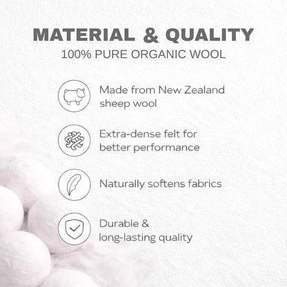 Wool Dryer Balls 6-Pack 100% Natural New Zealand Wool, Handmade in Nepal Reusable Laundry Balls, Faster Drying, Softer Clothes, Anti-Static, Dryer Sheets Alternative (Orange Dog)