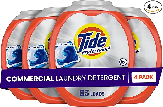 P&G PROFESSIONAL Tide Professional Commercial Power PODS Laundry Detergent, 63 Count (4 Count), 00030772141175