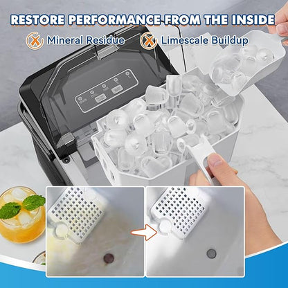 Ice Machine Cleaner Tablet, 36 Pack Ice Maker Cleaner for Crystal Clear Ice, Ice Machine Descaler Tablet for Most Countertop, Portable and Commercial Ice Machine,Remove Hard Water and Mineral Buildup