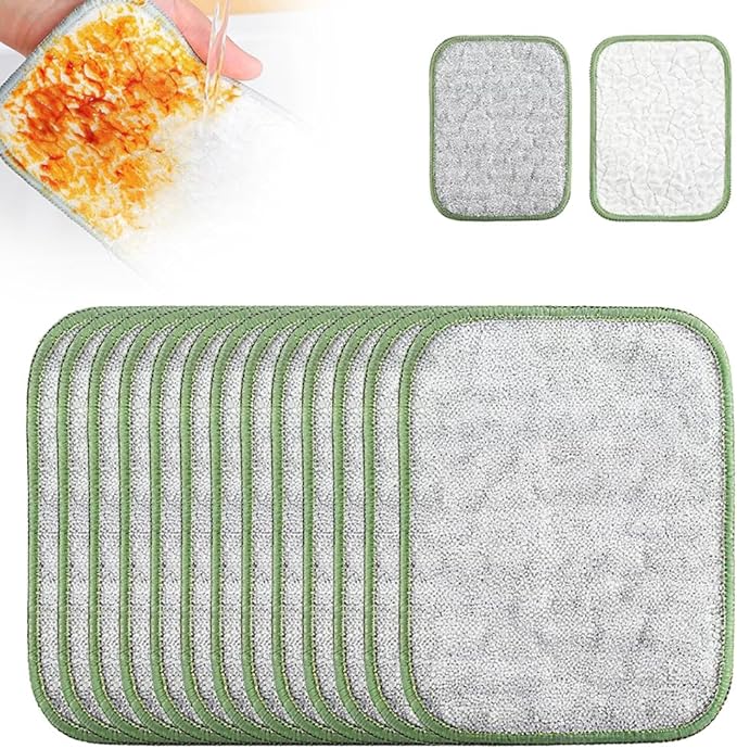 Multipurpose Wire Dishwashing Rags for Wet and Dry, 2026 Reusable Metal Scrubbing Pads Sponge Cloths Towels Clean, Non Scratch Wire Dishcloth for Kitchen, Sinks, Pots, Pans (15pcs)