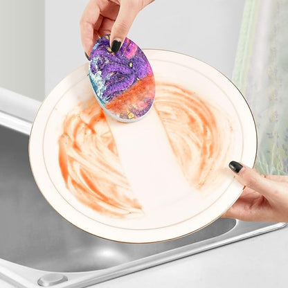 Scary Octopus Kitchen Scrub Sponges, Pop-up Kitchen Cleaning Sponges Reusable Dish Washing Sponges for Bathroom Household Cleaning 3 Pack - Non Scratch Scrubber