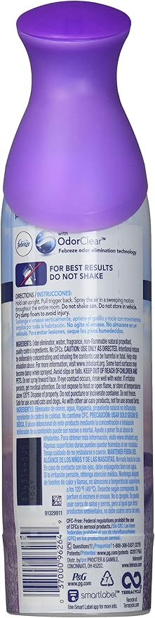 Febreze Air - Air Freshener Spray - Mediterranean Lavender - Net Wt. 8.8 OZ (250 g) Per Bottle - Pack of 3 Bottles