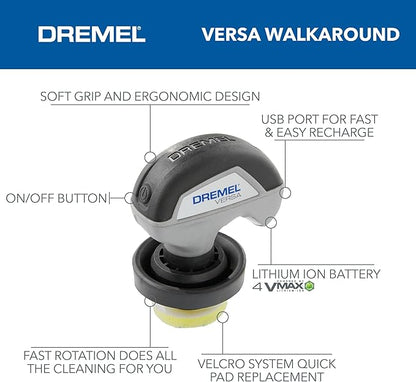 Dremel Versa Power Scrubber Kit with 5 Scrub Daddy Cleaning Sponge Pads - Waterproof Cordless Electric Spin Scrubber, High Speed, Multi-Surface Cleaning for Kitchen, Household, and Bathroom, PC10-07
