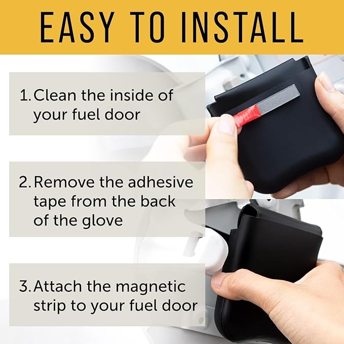 Maplefield Reusable Silicone Gas Pump Gloves - One Size Fits Most, Blue - Magnetic Pump Grip & Magnetic Hand Cover for Fuel Nozzle - Easy-Clean Reusable Fuel Glove